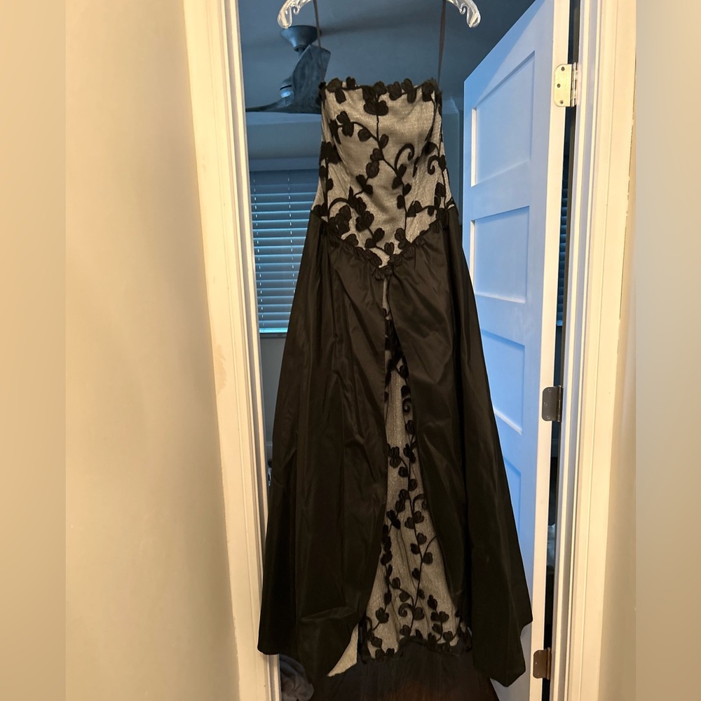 Jovani gown. Grey and black with pretty details